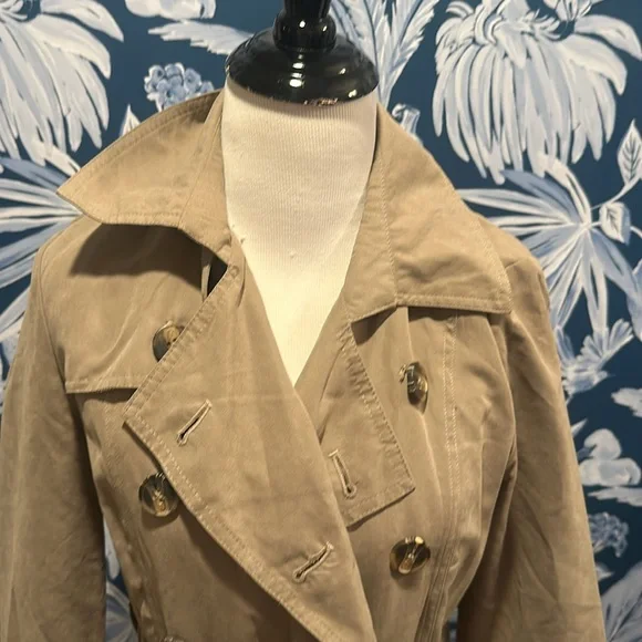 Jack by BB Dakota Green Trench Coat with Belted Waist - Picture 2 of 5